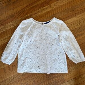 Apt. 9 White Eyelet Long-Sleeve Blouse
